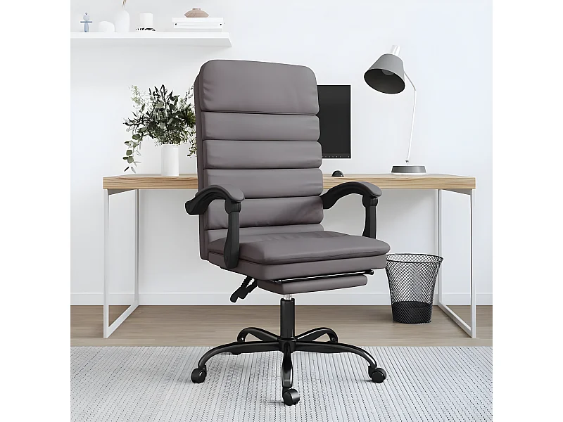 Kantoorstoel massage verstelbaar kunstleer grijs