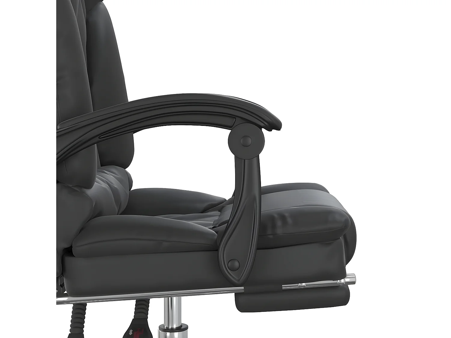 Cadeira escritório massagens reclinável couro artificial preto