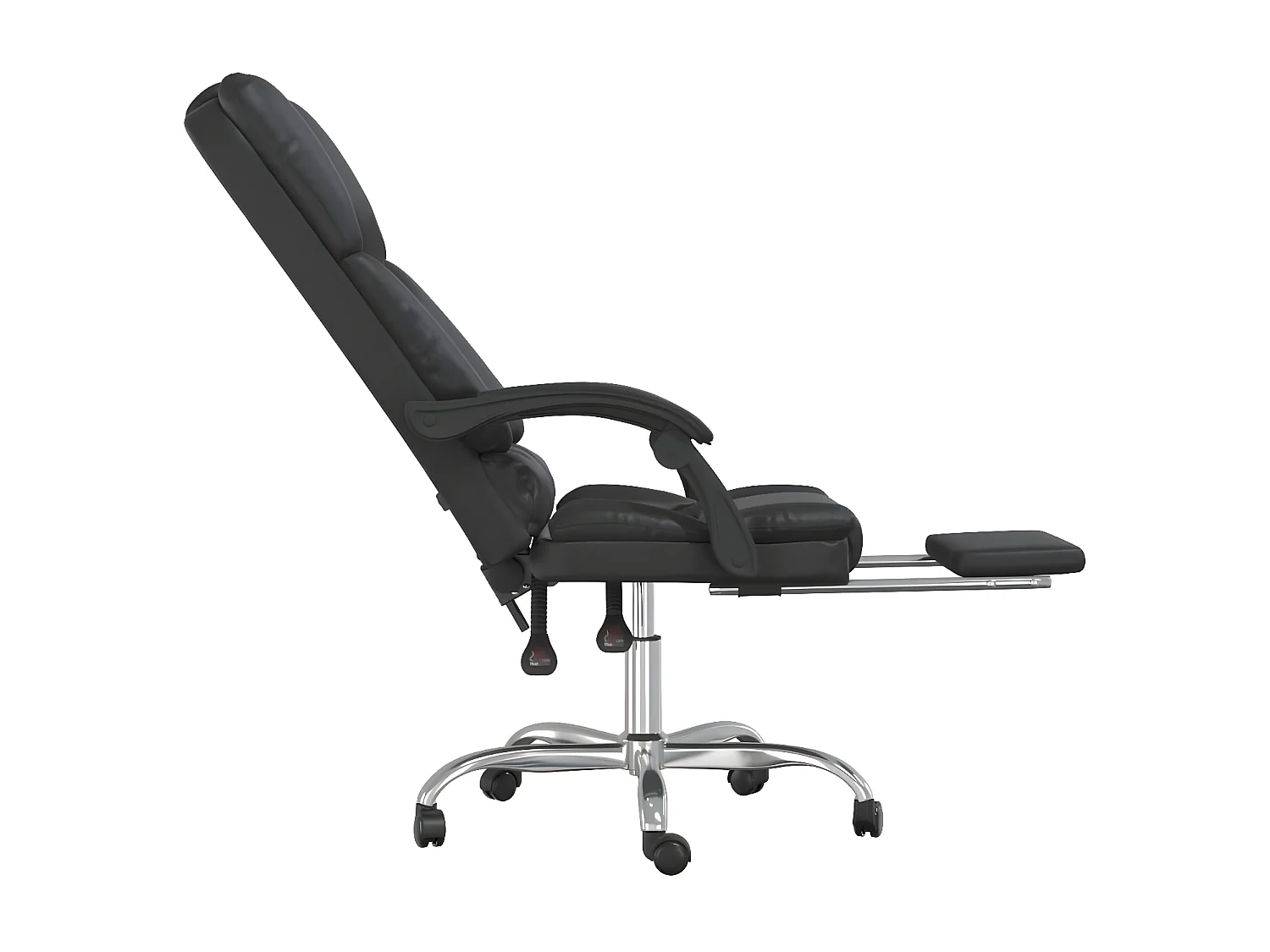Fauteuil de massage inclinable de bureau Noir Similicuir
