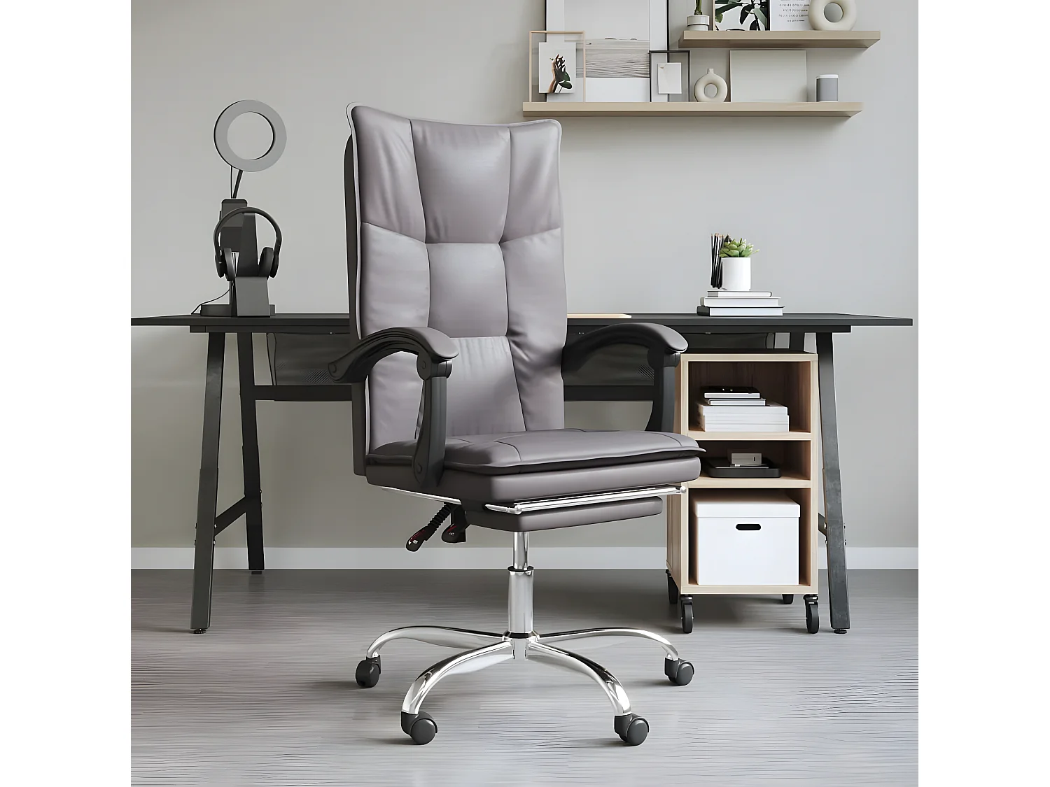 Fauteuil inclinable de bureau Gris Similicuir
