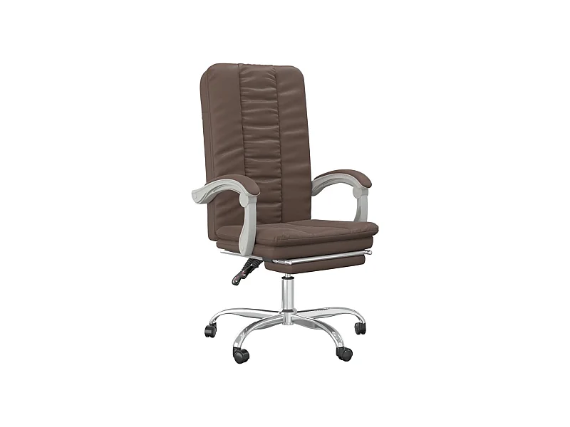 Silla de oficina reclinable cuero sintético marrón