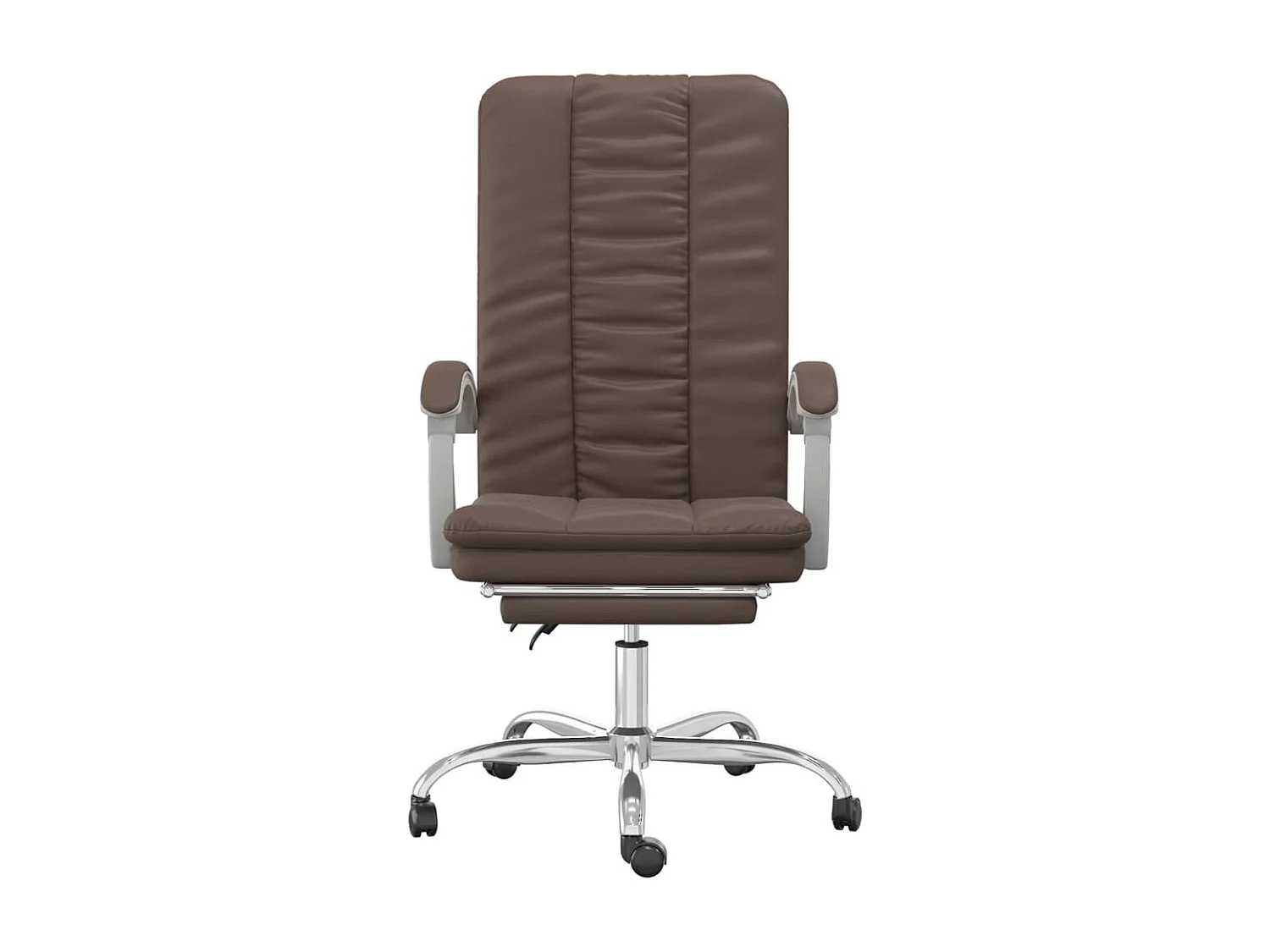 Silla de oficina reclinable cuero sintético marrón