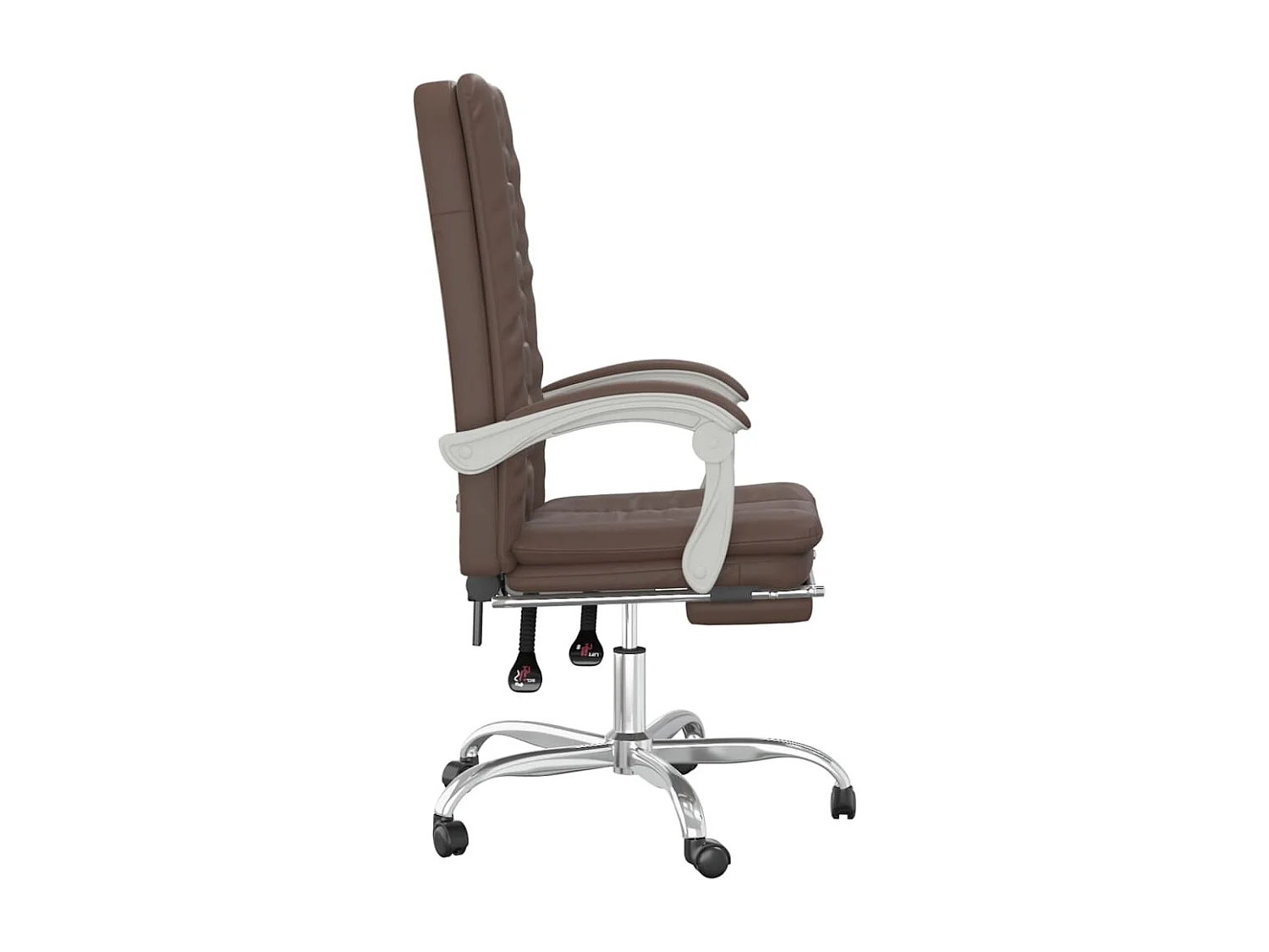 Silla de oficina reclinable cuero sintético marrón