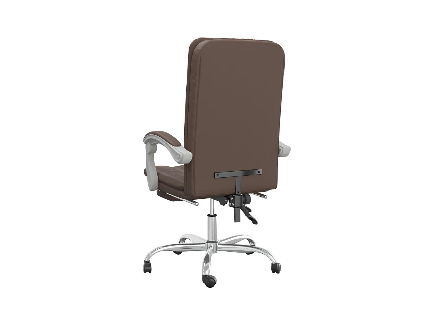 Silla de oficina reclinable cuero sintético marrón