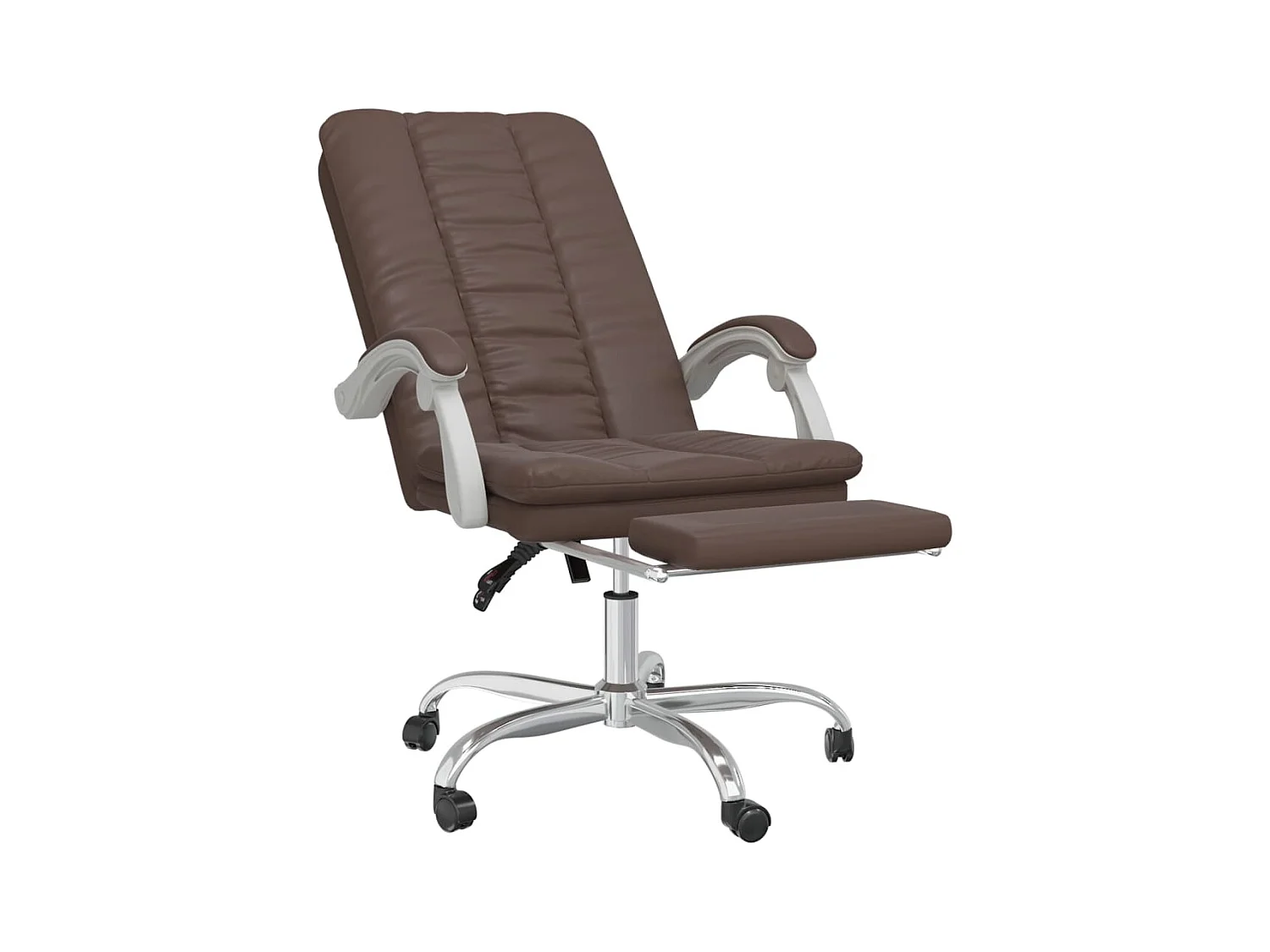 Silla de oficina reclinable cuero sintético marrón