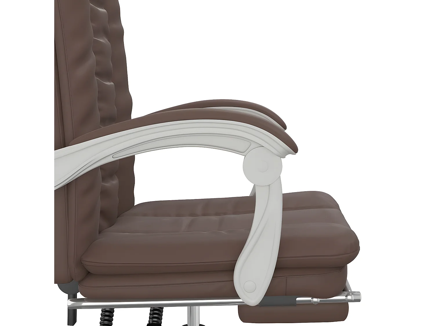 Silla de oficina reclinable cuero sintético marrón