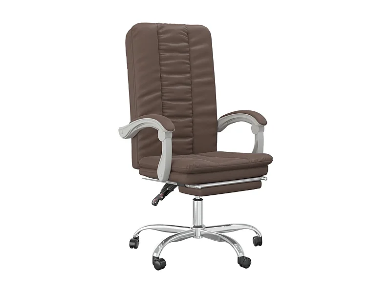 Silla de oficina reclinable cuero sintético marrón