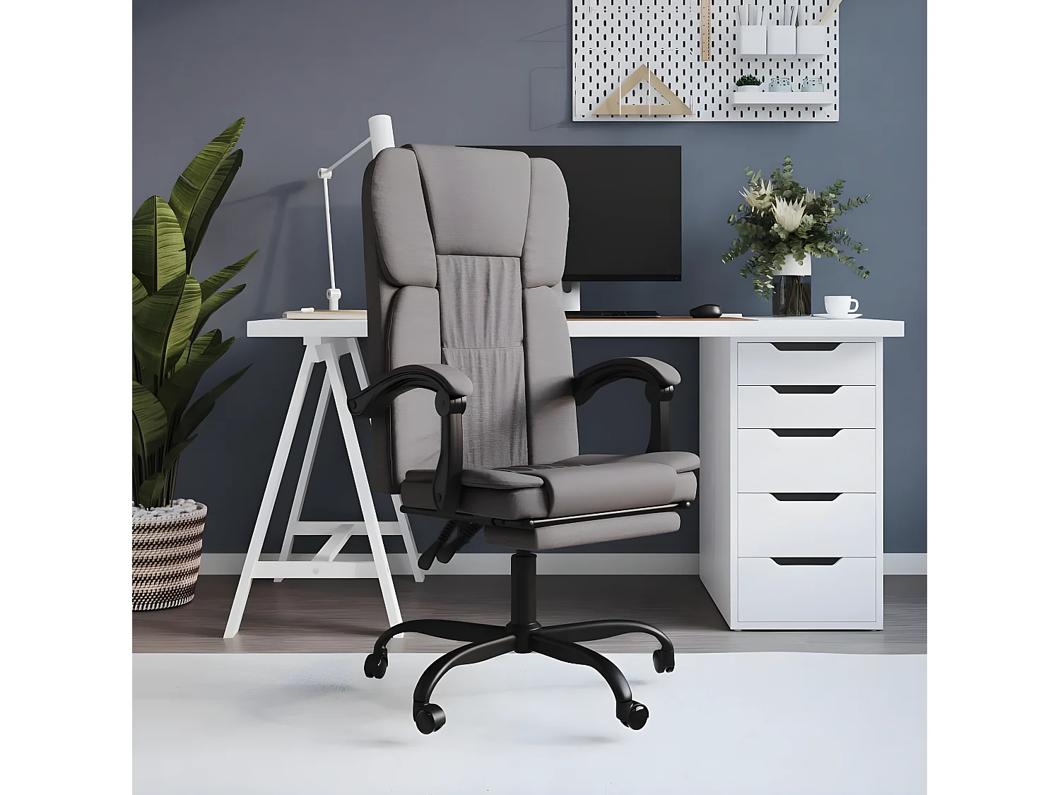 Fauteuil inclinable de bureau Taupe Tissu