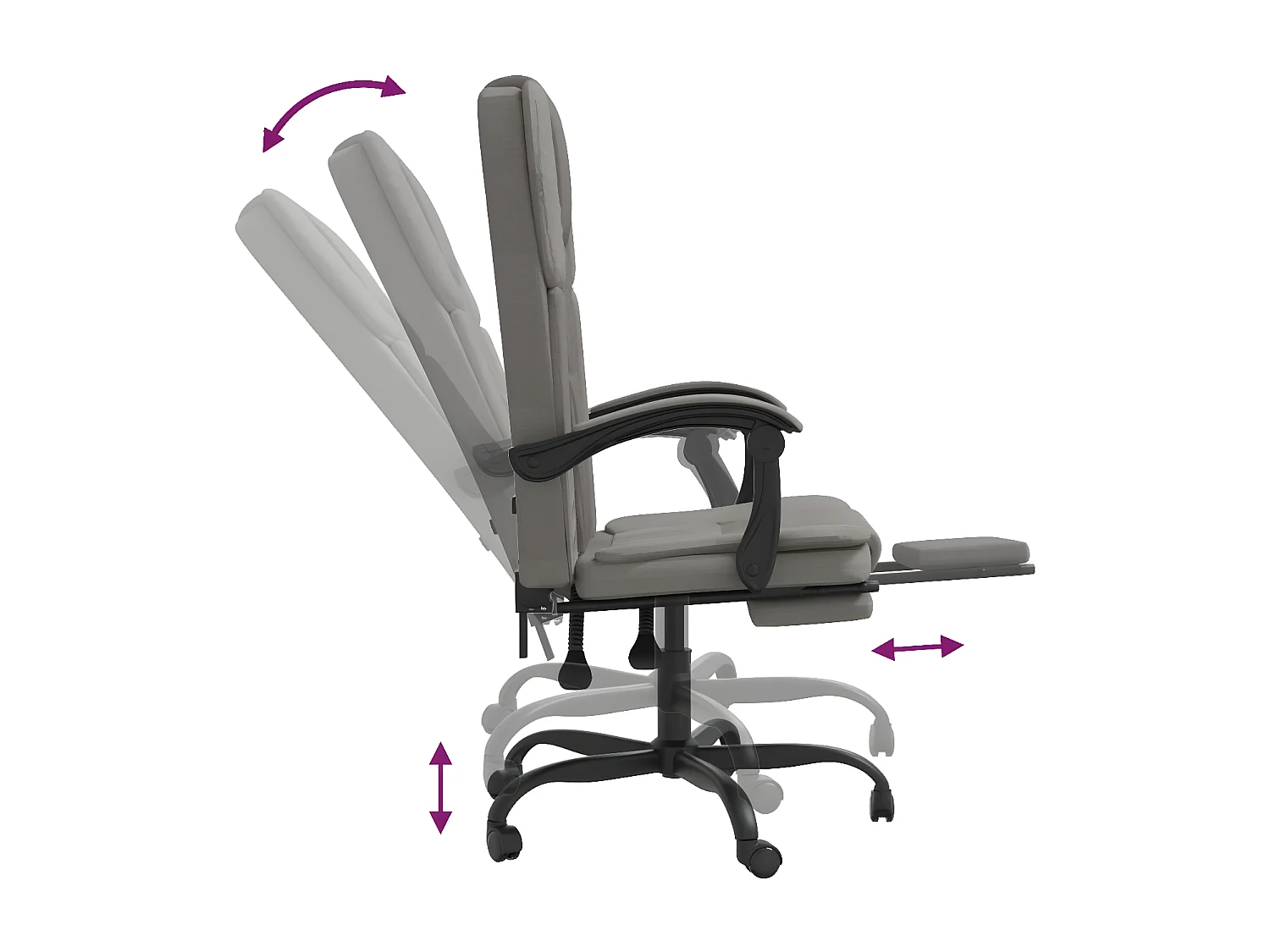 Fauteuil inclinable de bureau Taupe Tissu