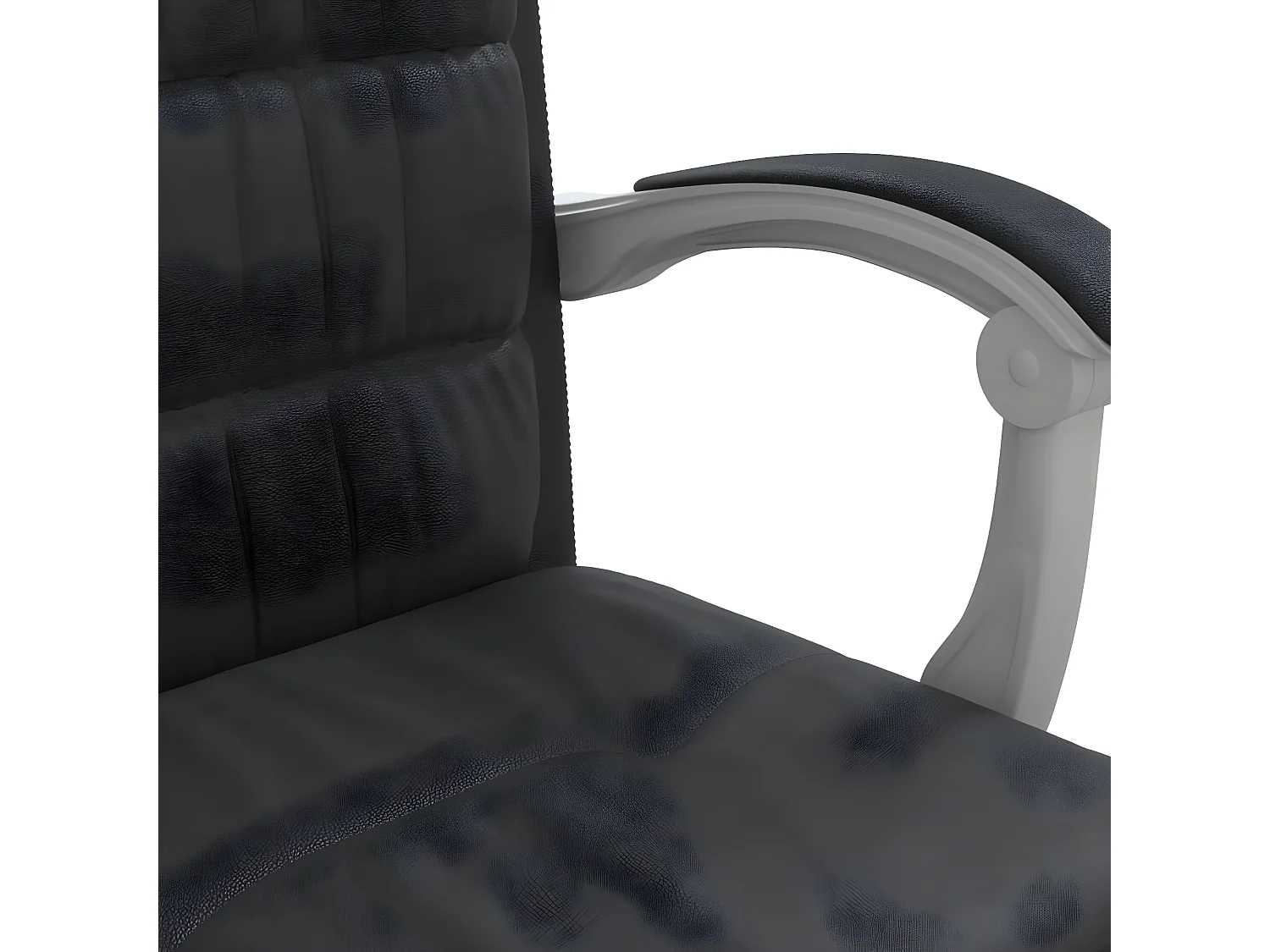 Silla de oficina reclinable cuero sintético negro