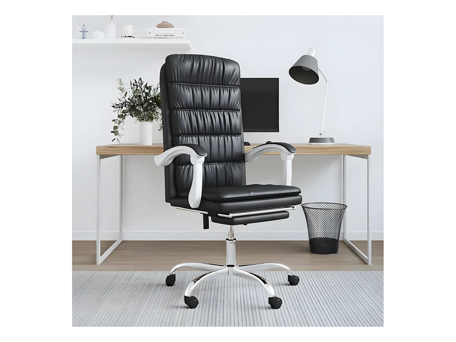 Fauteuil inclinable de bureau Noir Similicuir