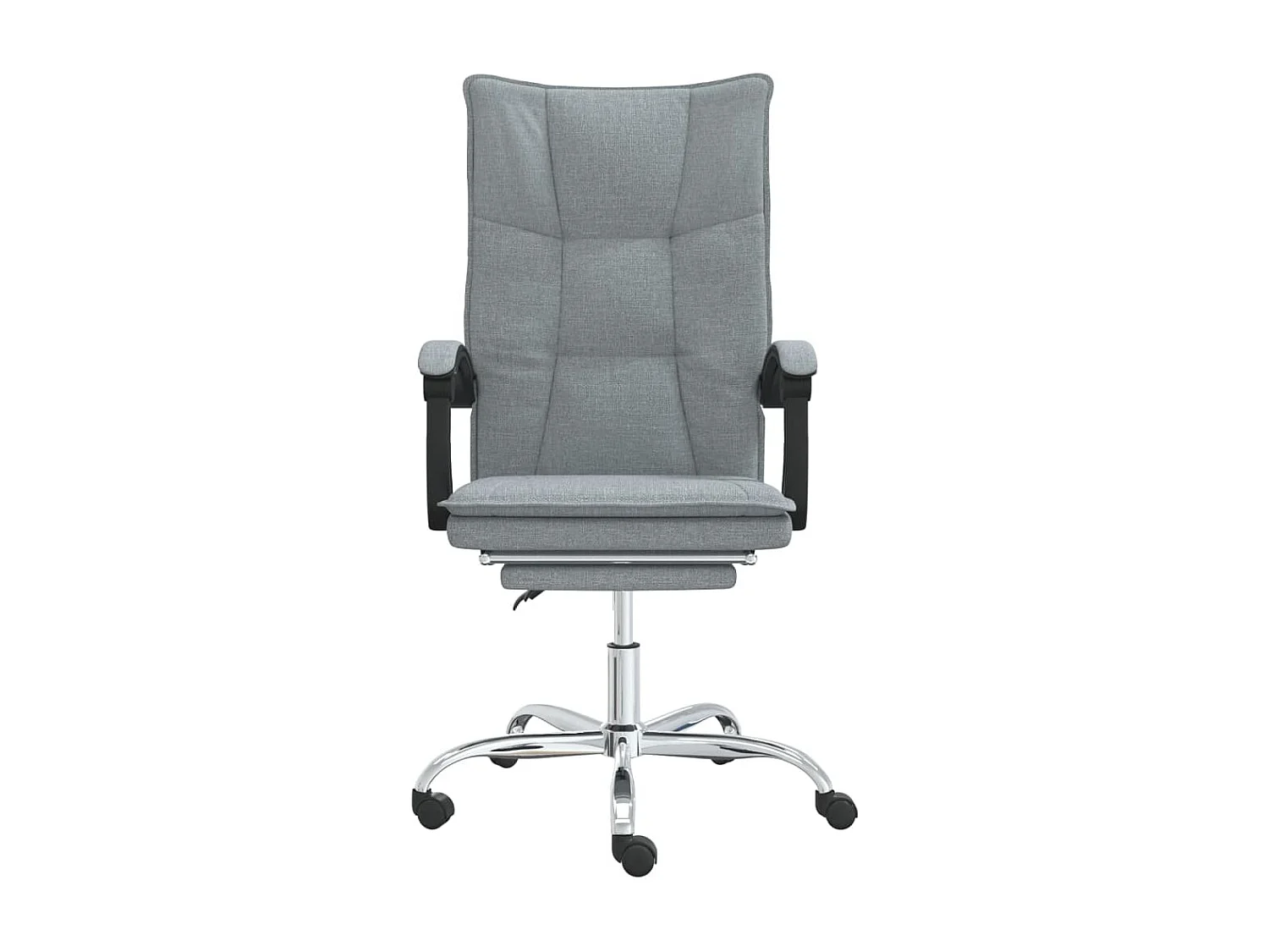 Cadeira de escritório reclinável tecido cinzento-claro