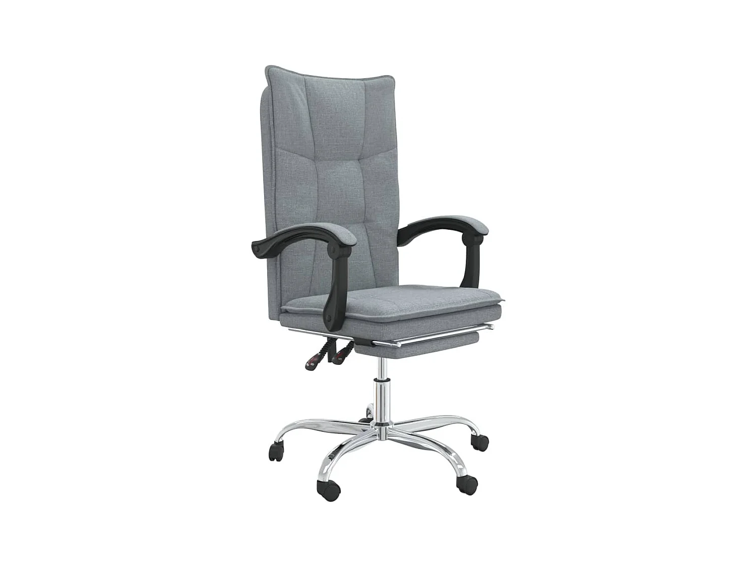 Silla de oficina reclinable de tela gris claro