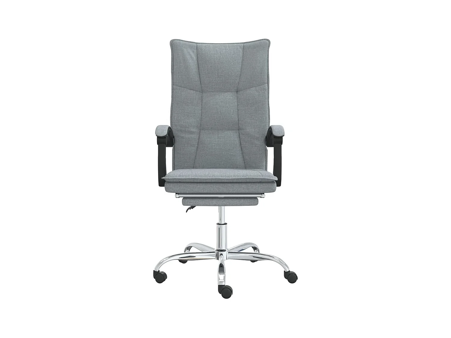 Silla de oficina reclinable de tela gris claro