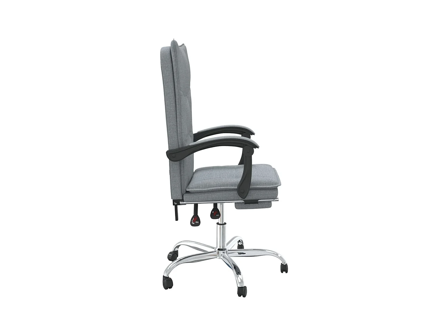 Silla de oficina reclinable de tela gris claro