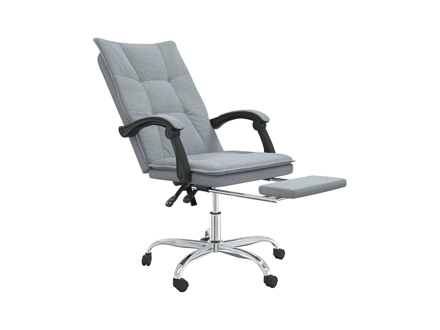 Silla de oficina reclinable de tela gris claro