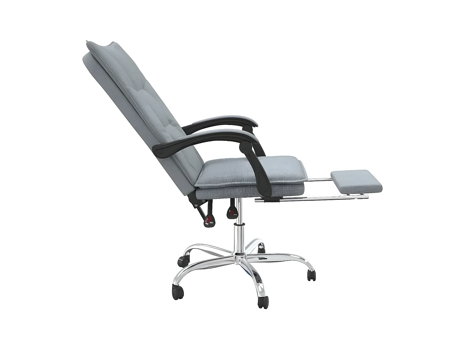 Silla de oficina reclinable de tela gris claro