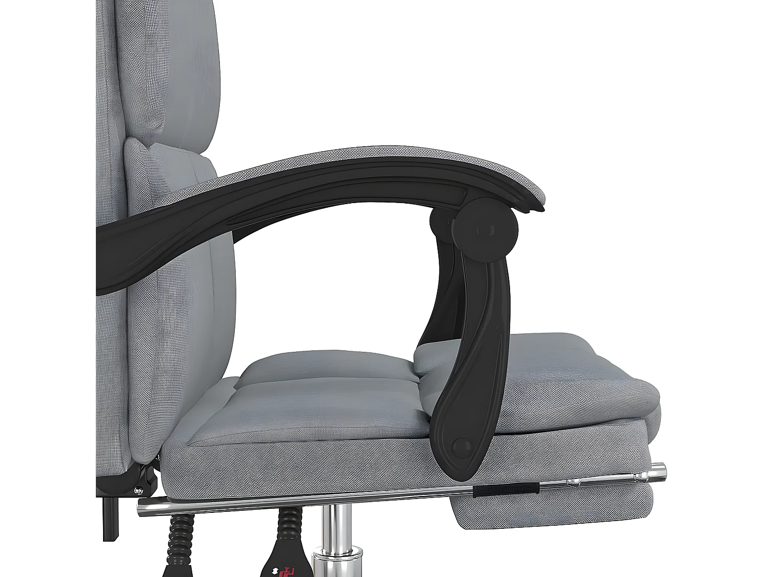 Cadeira de escritório reclinável tecido cinzento-claro