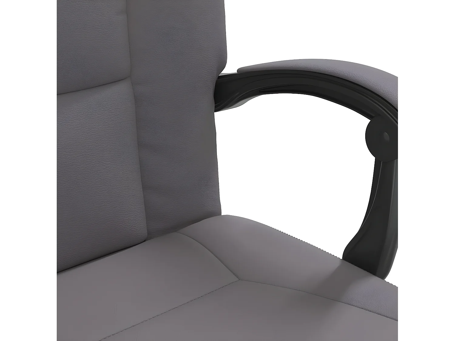 Cadeira de escritório reclinável couro artificial cinzento