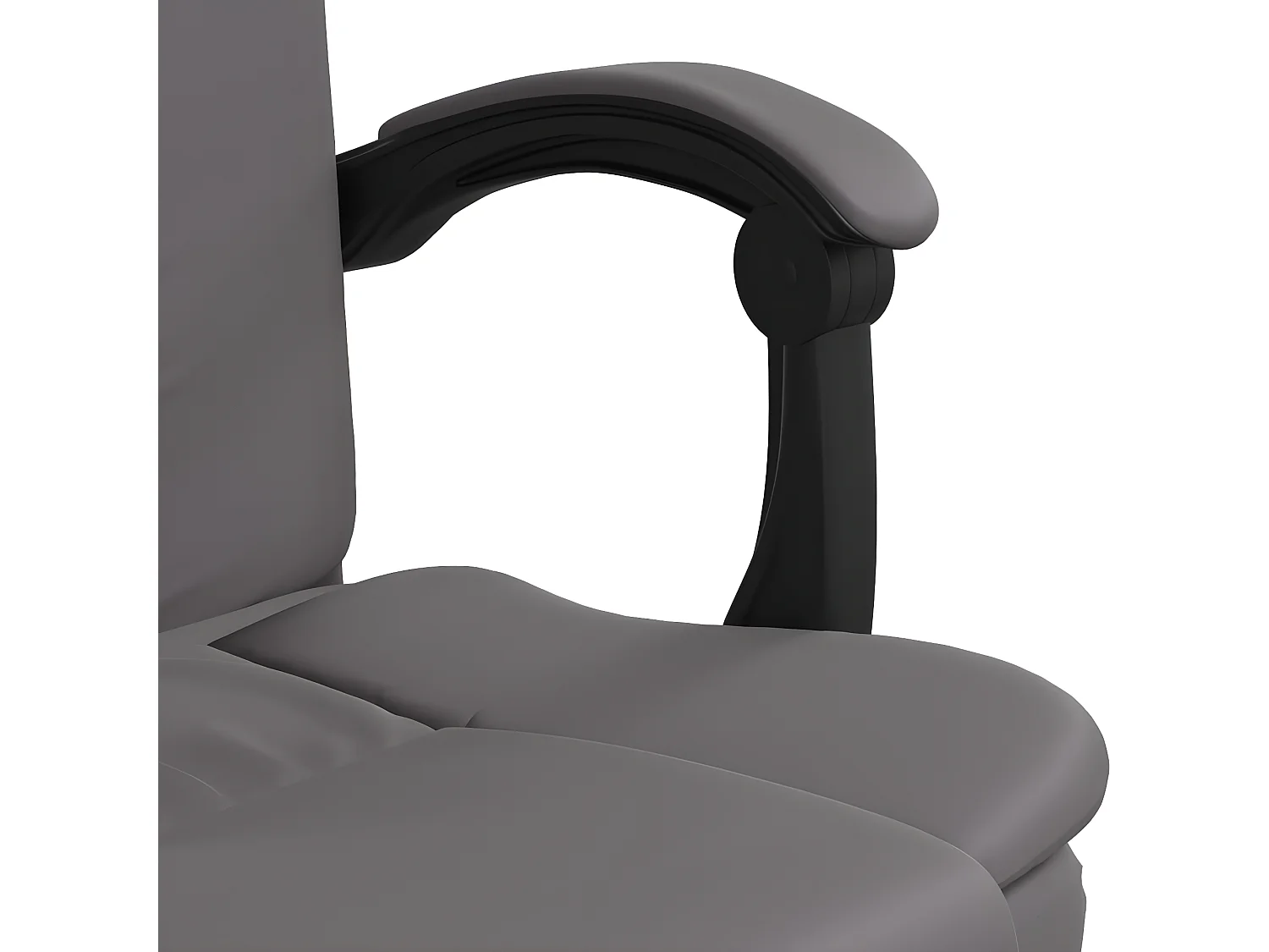 Silla de oficina reclinable cuero sintético gris