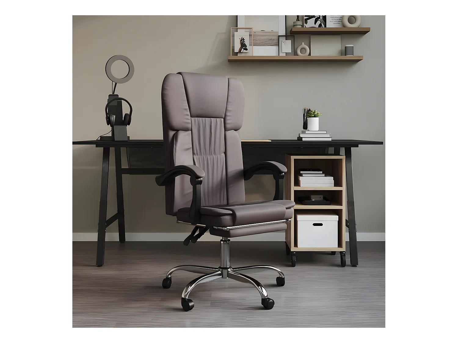 Fauteuil inclinable de bureau Gris Similicuir