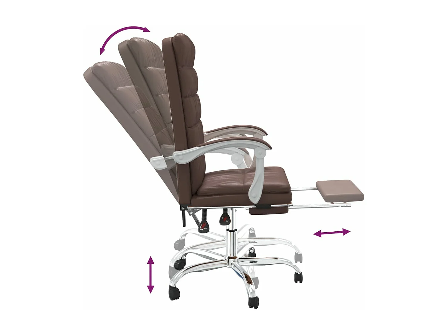 Fauteuil inclinable de bureau Marron Similicuir