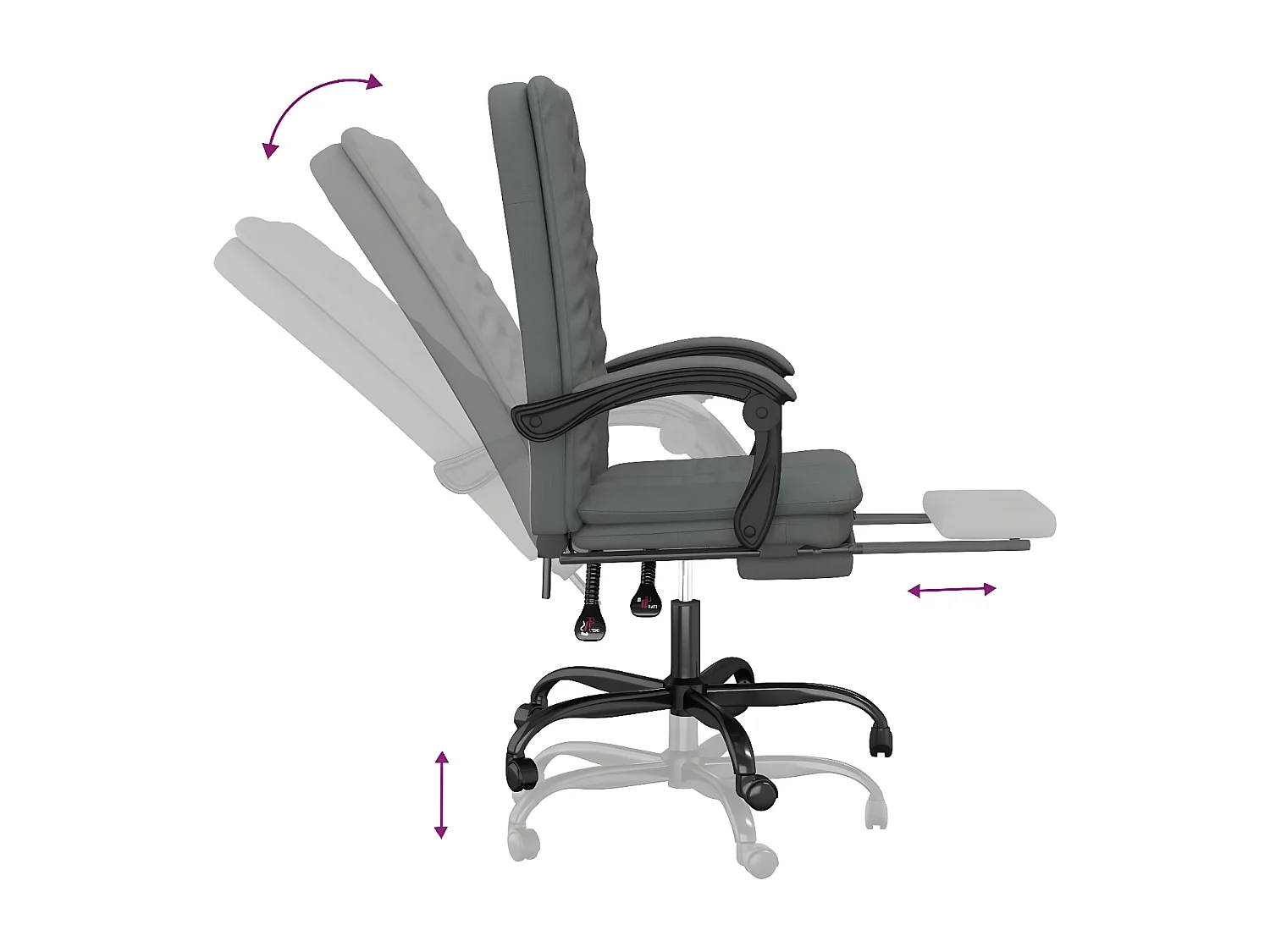 Fauteuil inclinable de bureau Gris foncé Tissu