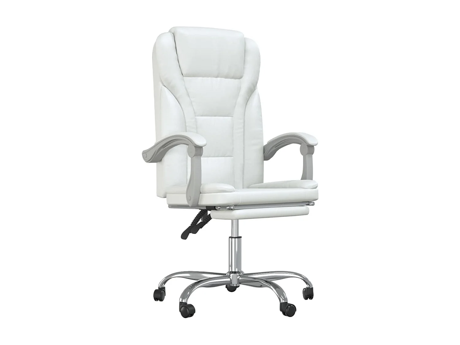 Cadeira de escritório reclinável couro artificial branco