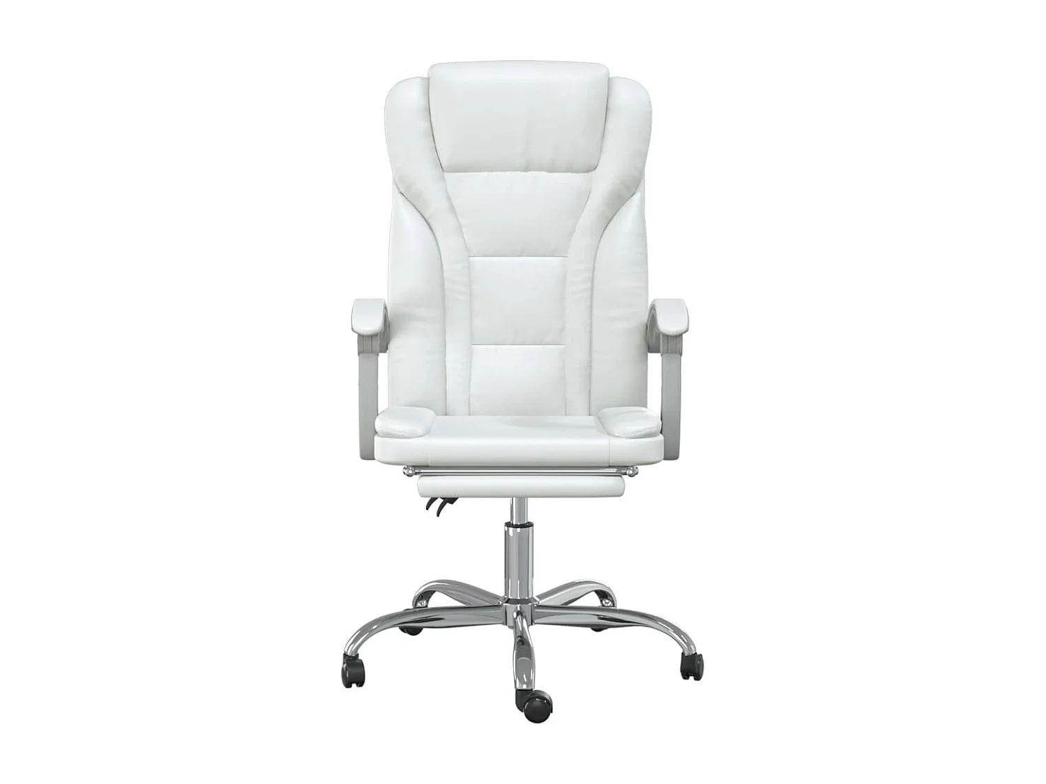 Cadeira de escritório reclinável couro artificial branco