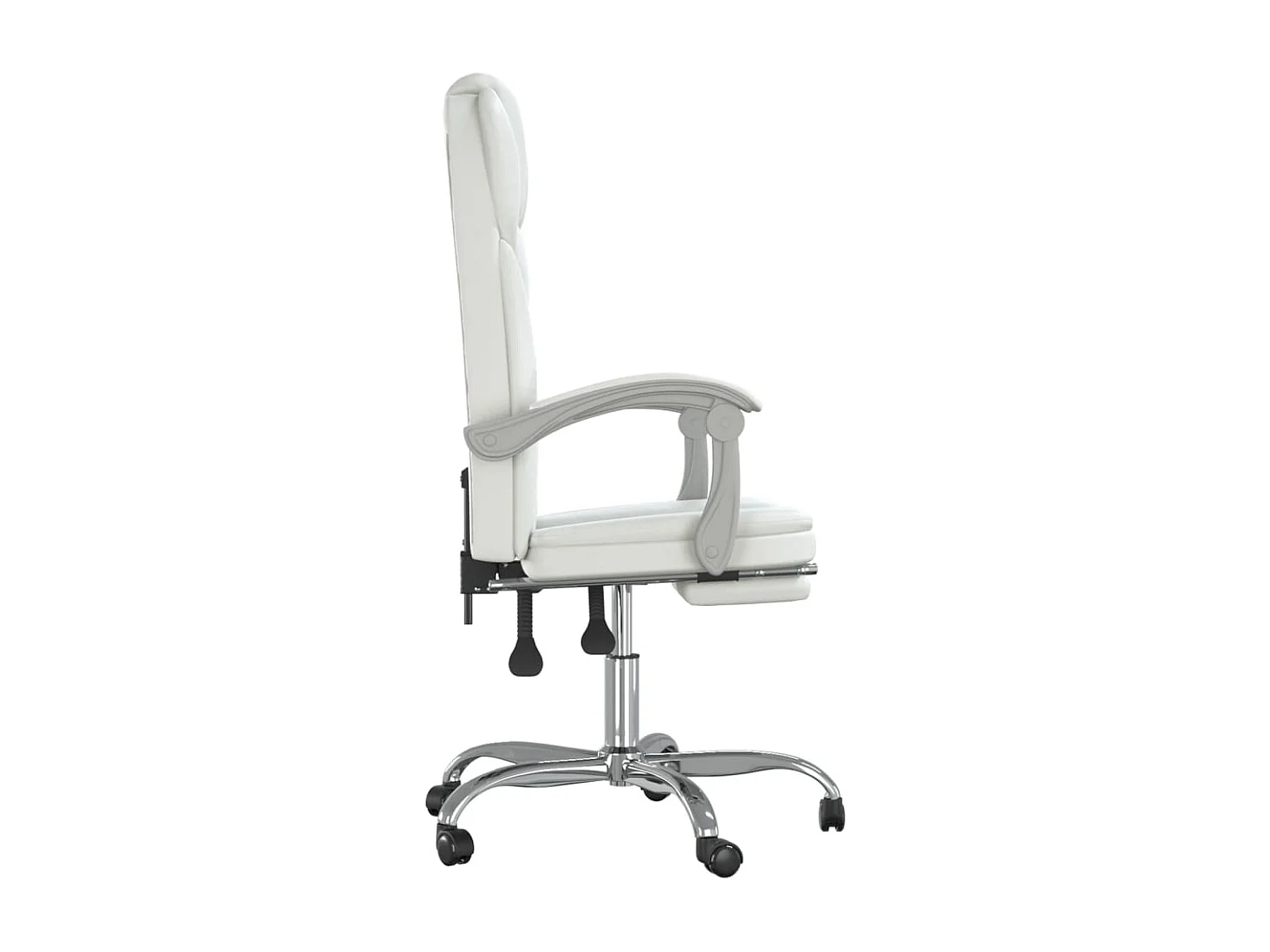 Cadeira de escritório reclinável couro artificial branco