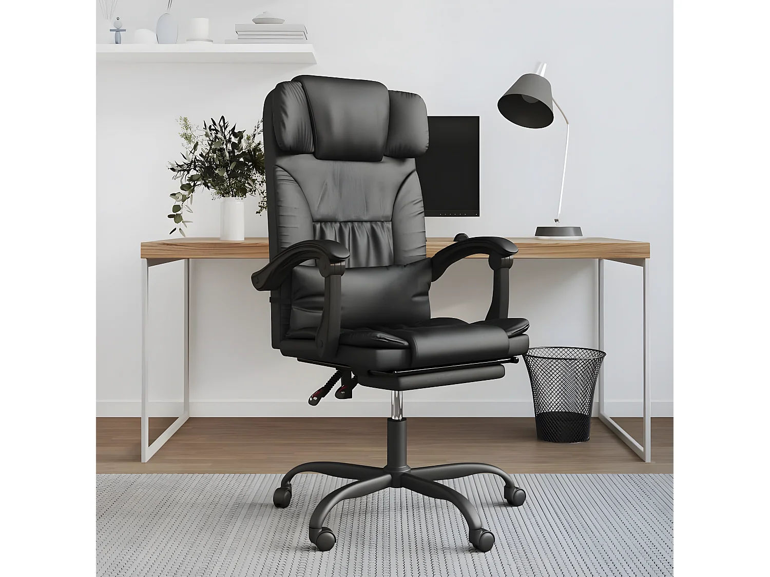 Fauteuil inclinable de bureau Noir Similicuir