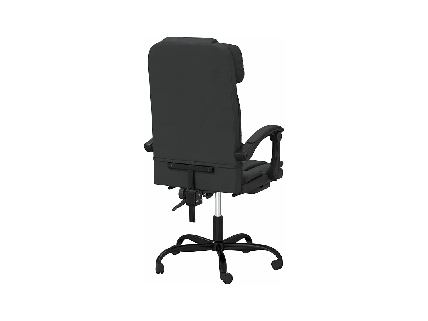 Cadeira de escritório reclinável couro artificial preto