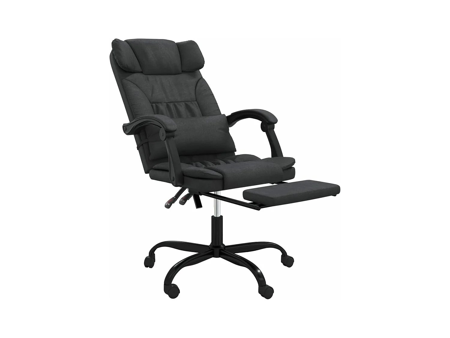Cadeira de escritório reclinável couro artificial preto
