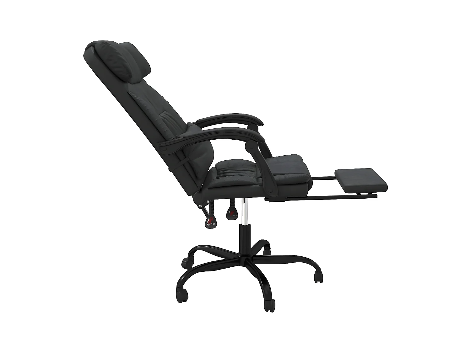 Cadeira de escritório reclinável couro artificial preto