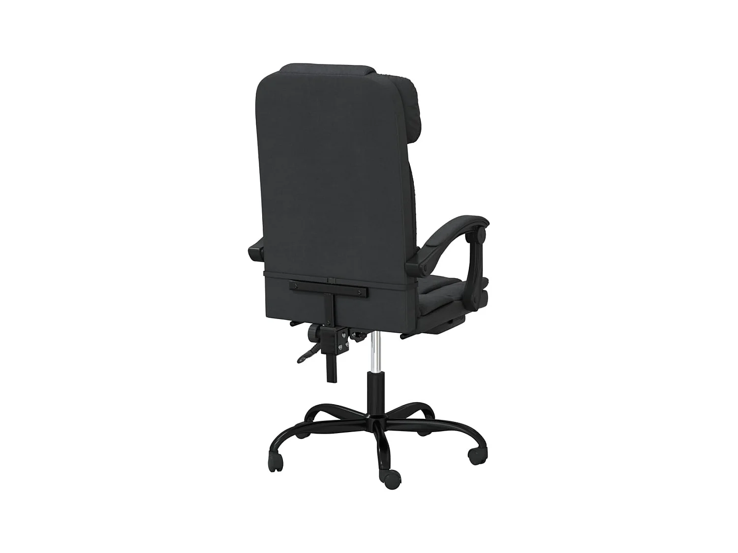 Cadeira de escritório reclinável couro artificial preto