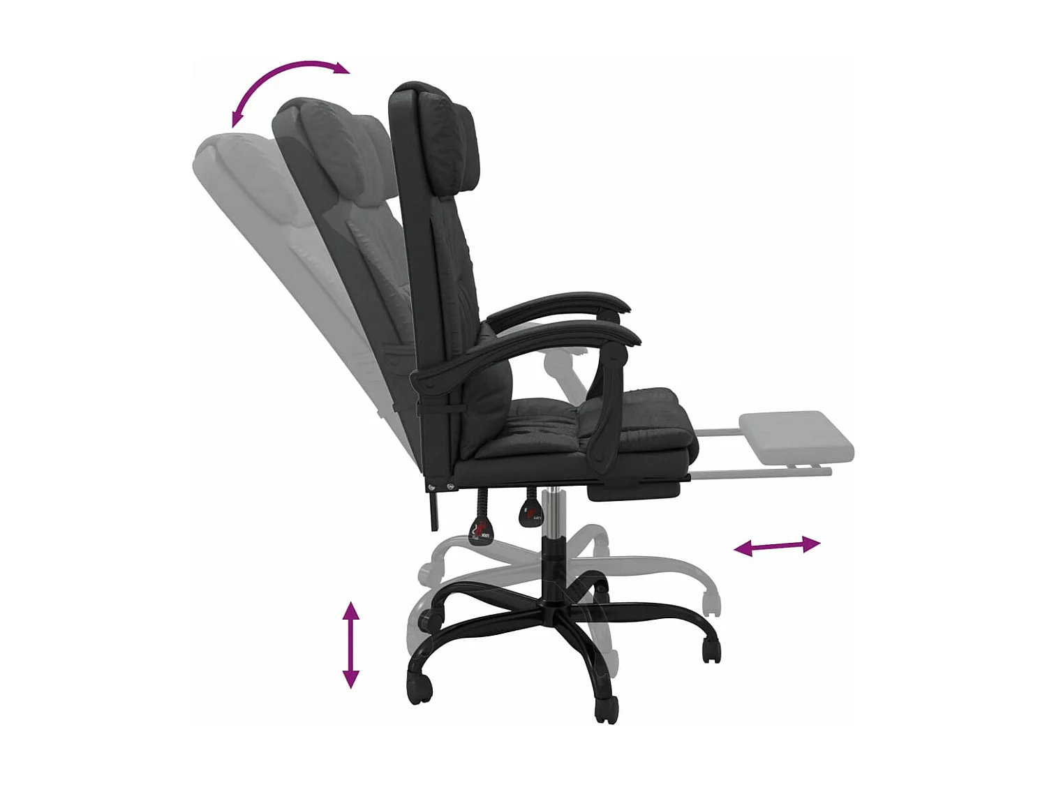 Fauteuil inclinable de bureau Noir Similicuir
