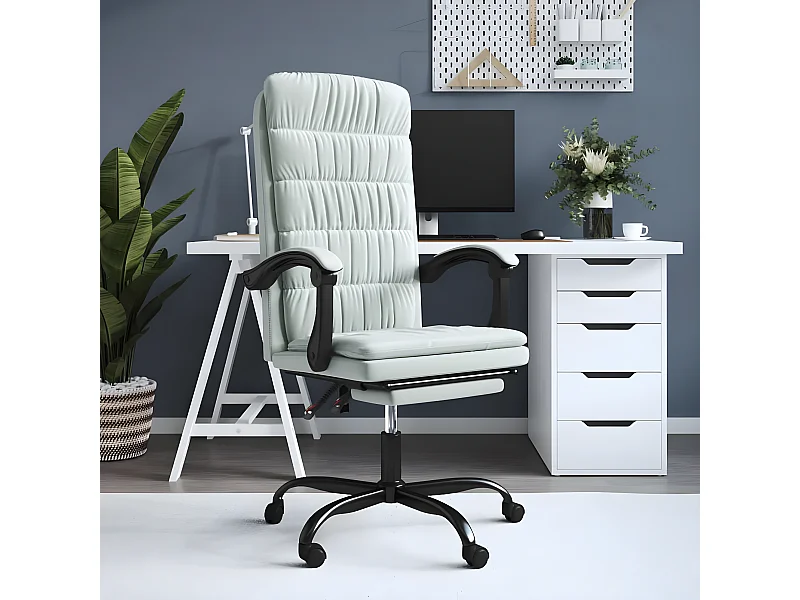 Cadeira de escritório reclinável veludo cinzento-claro