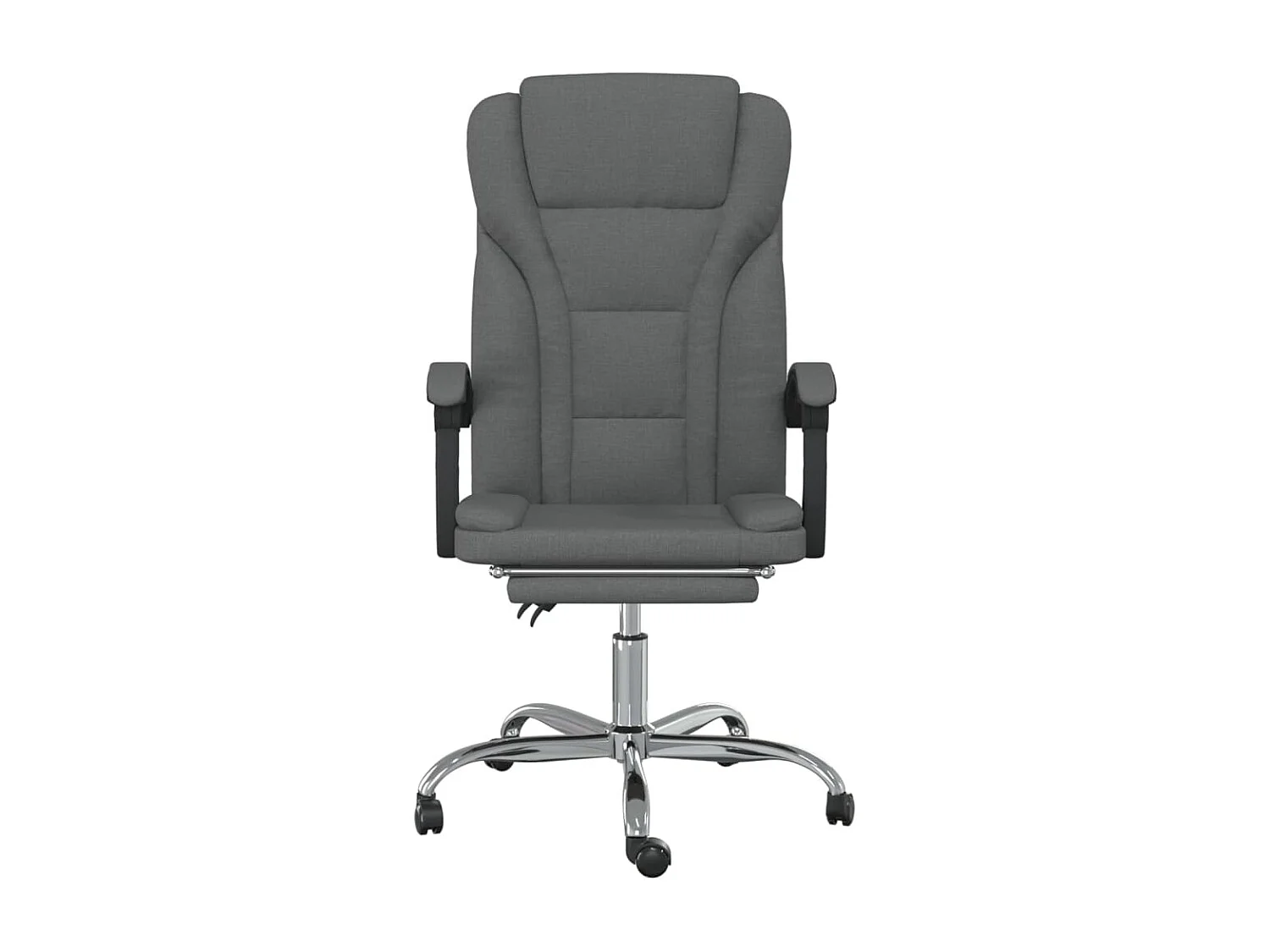 Silla de oficina reclinable de tela gris oscuro