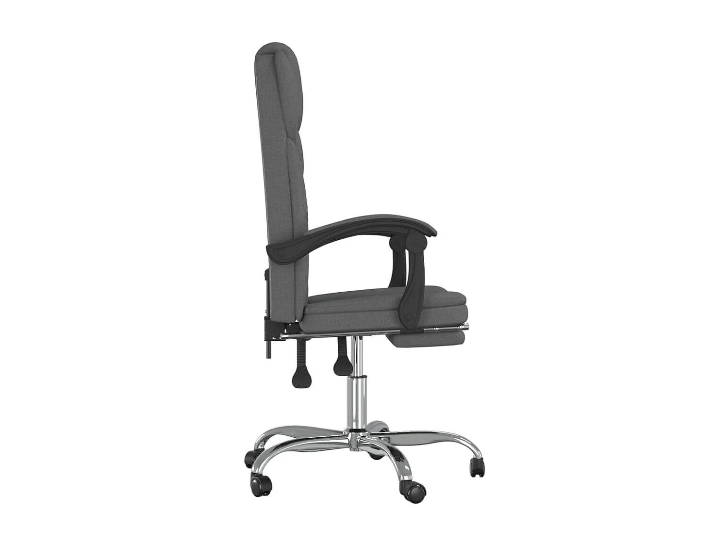 Silla de oficina reclinable de tela gris oscuro