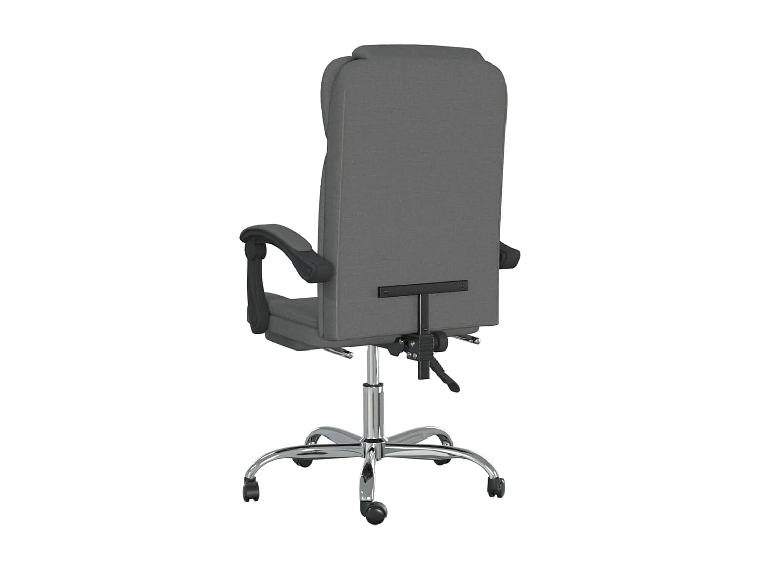 Silla de oficina reclinable de tela gris oscuro