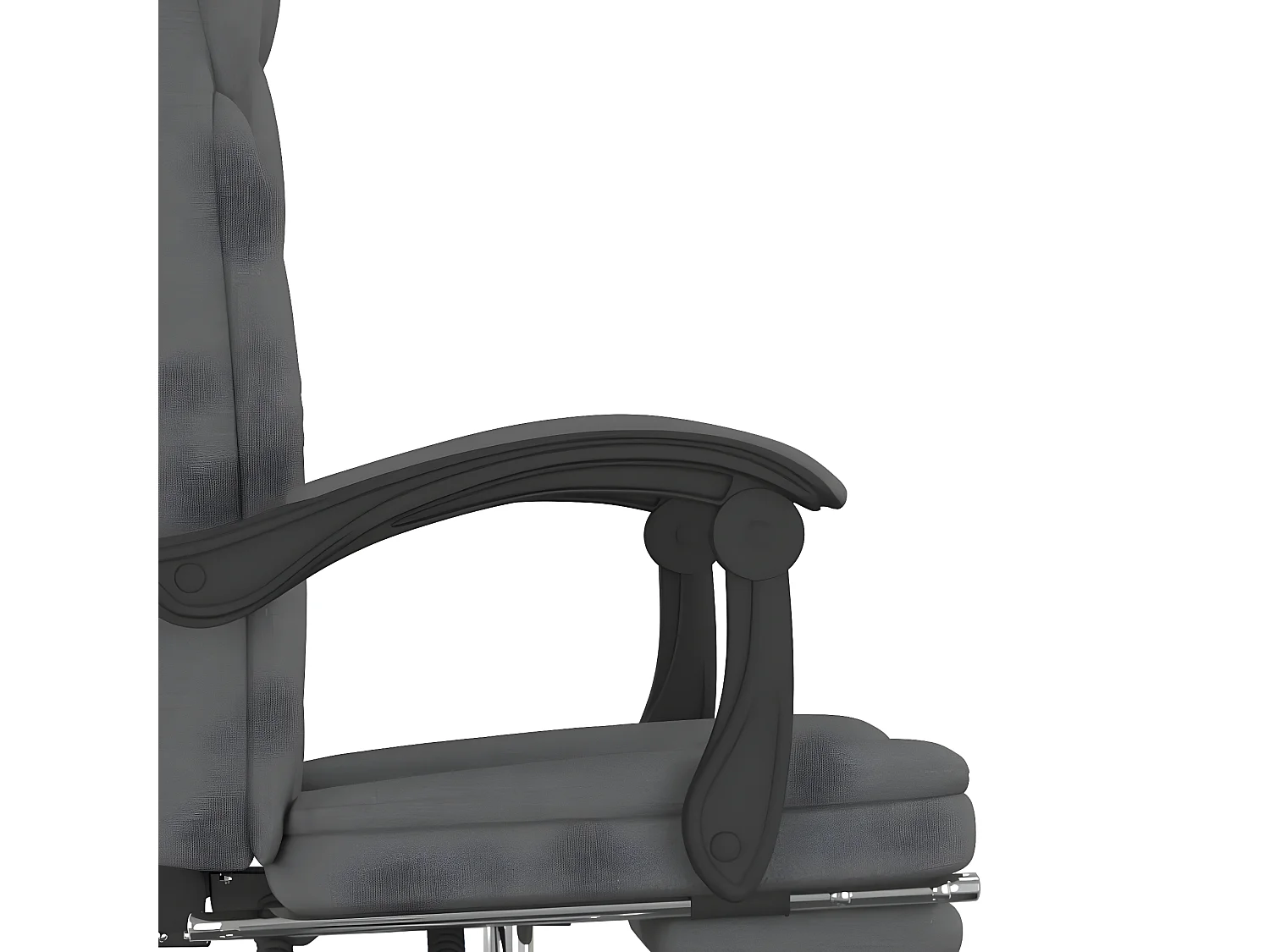 Silla de oficina reclinable de tela gris oscuro