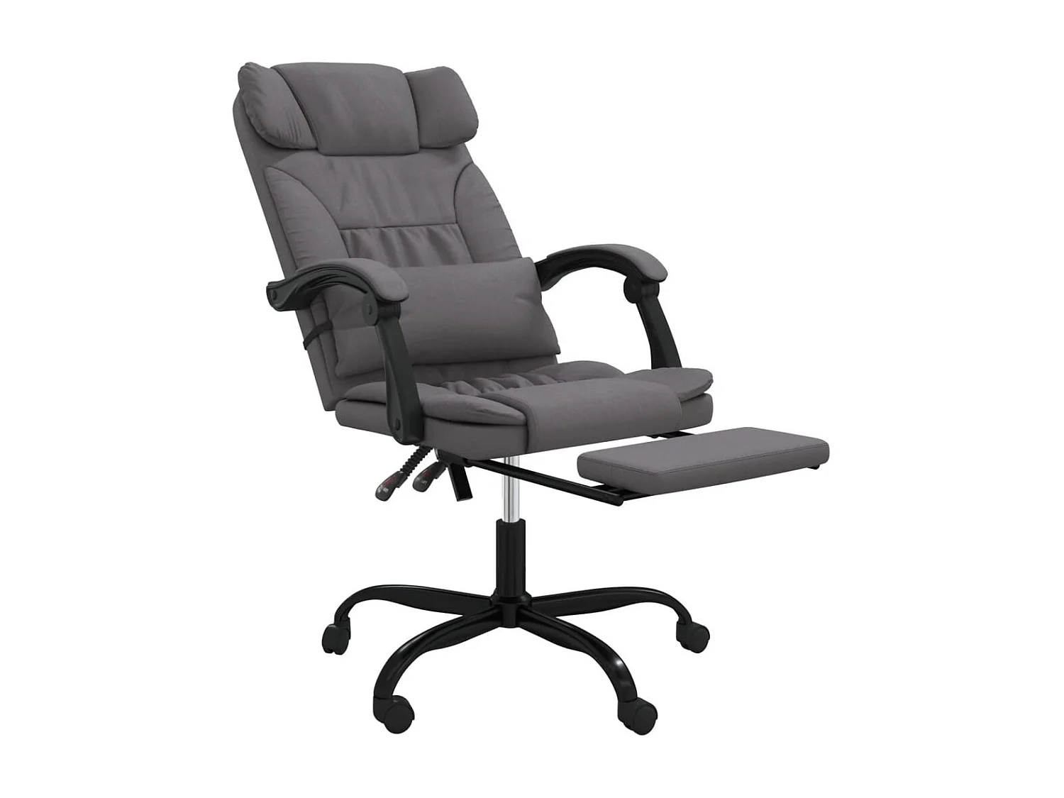 Silla de oficina reclinable cuero sintético gris