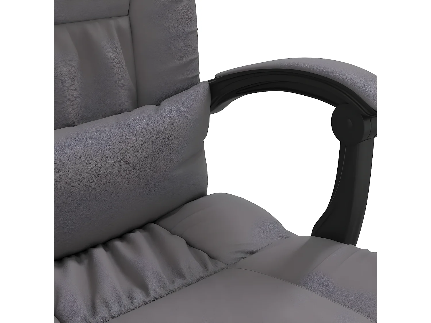 Silla de oficina reclinable cuero sintético gris