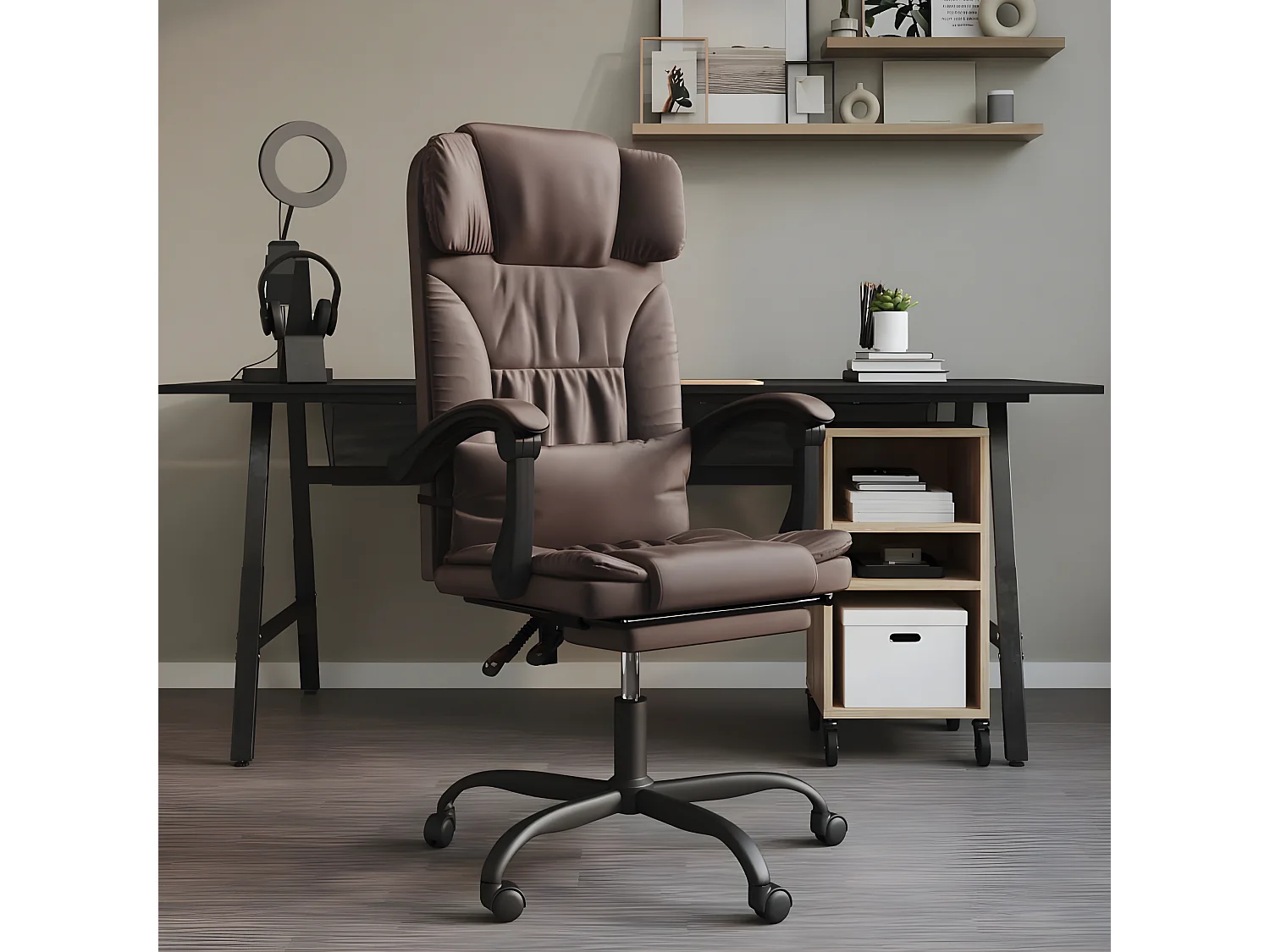 Fauteuil inclinable de bureau Marron Similicuir
