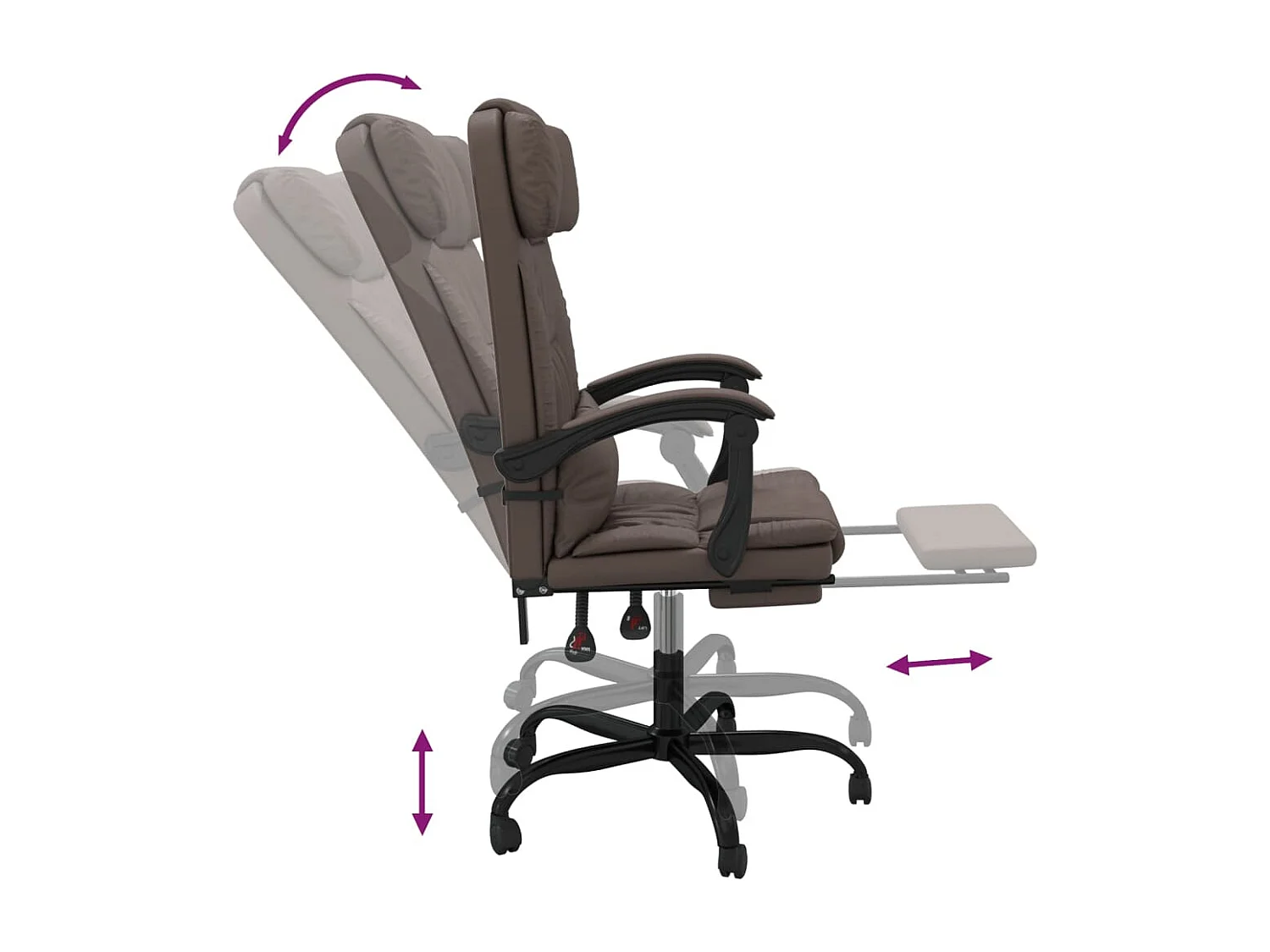 Fauteuil inclinable de bureau Marron Similicuir