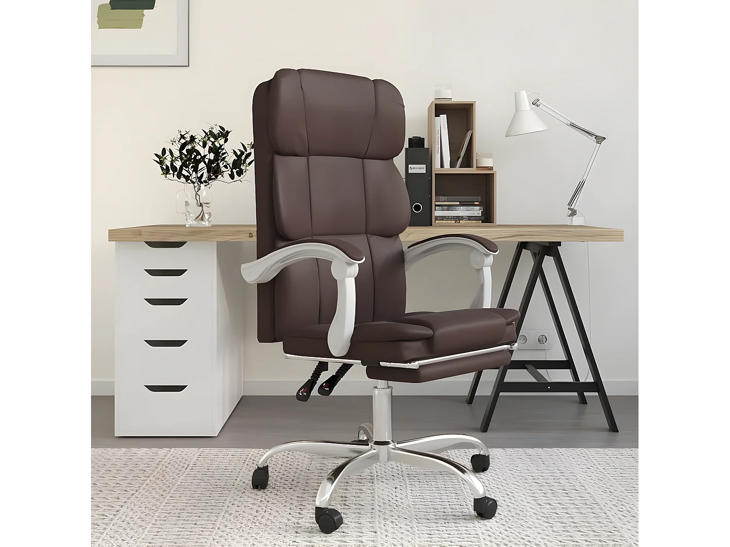 Fauteuil inclinable de bureau Marron Similicuir
