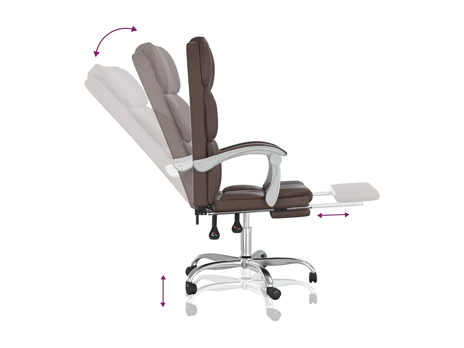 Fauteuil inclinable de bureau Marron Similicuir