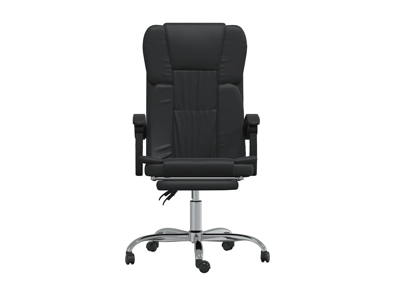 Silla de oficina reclinable cuero sintético negro
