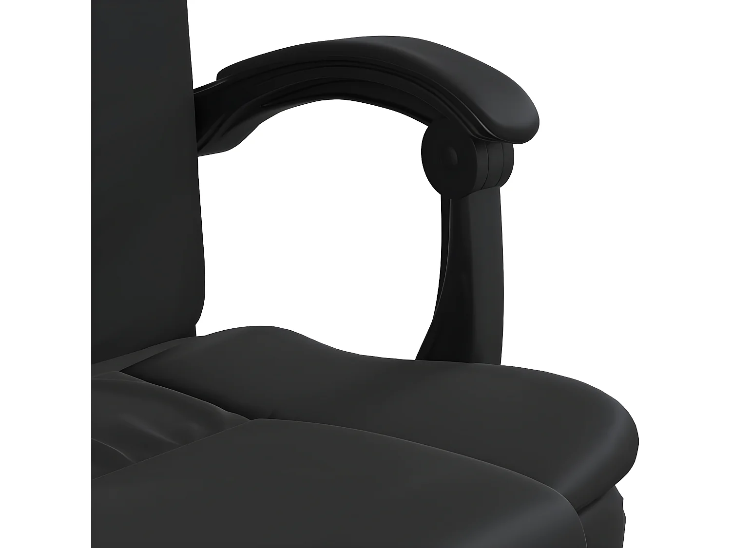 Silla de oficina reclinable cuero sintético negro