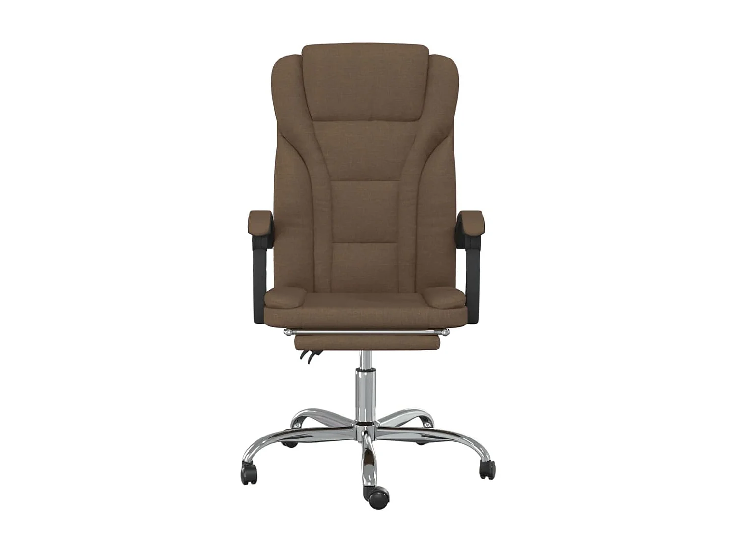 Cadeira de escritório reclinável tecido castanho